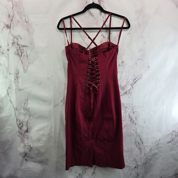 Express Dresses & Skirts - Vintage Dress Womens Medium Y2K Red Ombre Whimsy Witchy Bra Babydoll Corset Slip